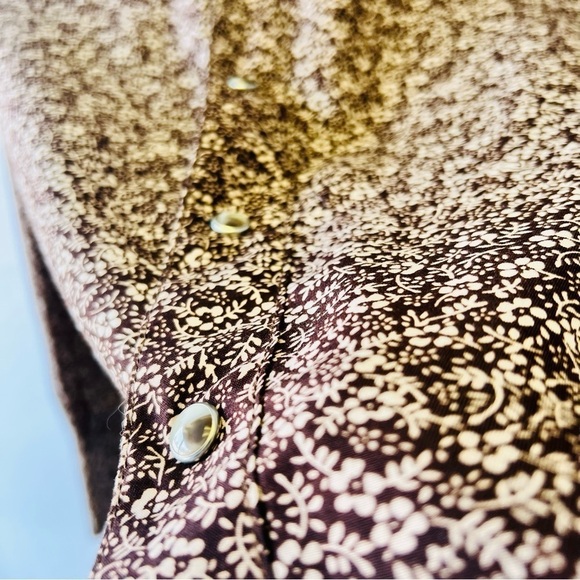 Icy Denver Brown Floral Pearl Snap Western Shirt Small - Picture 5 of 10